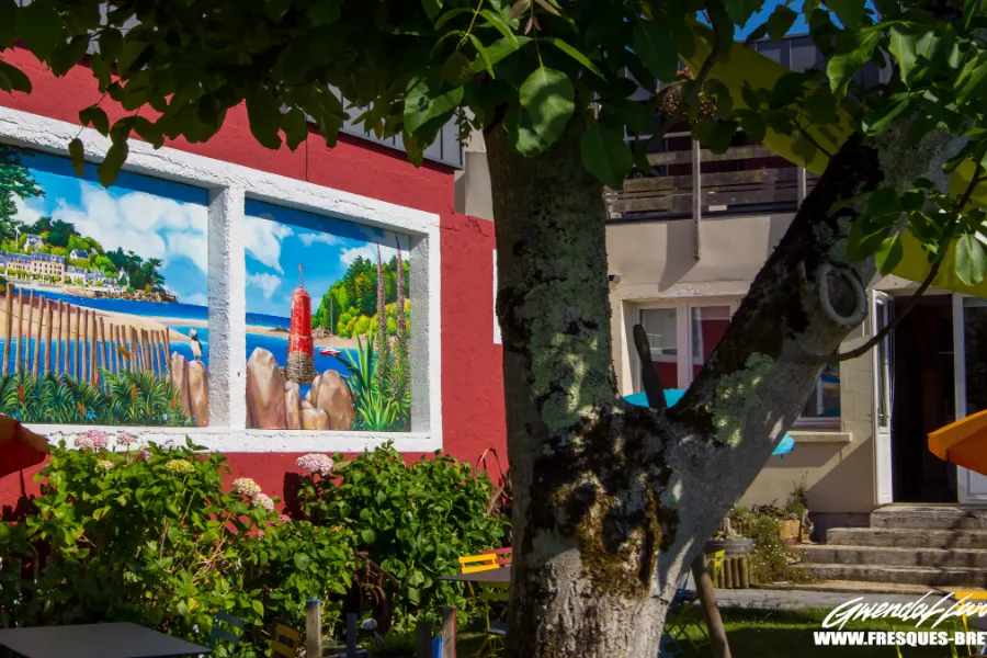 Fresque murale à Plestin-les-Grèves, Crêperie Avel Zo